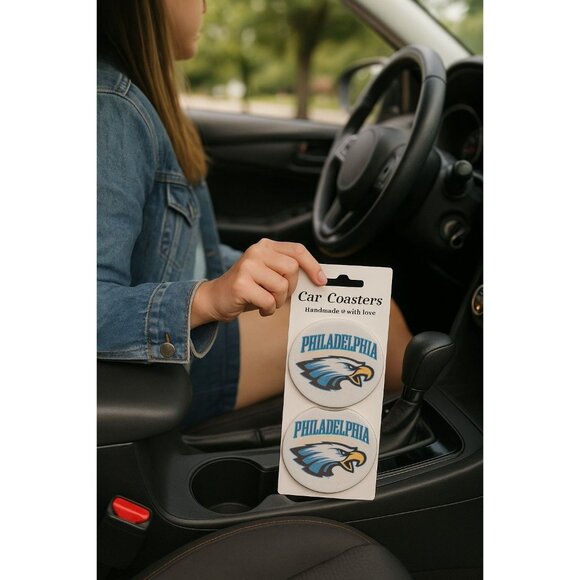 NWT - Philadelphia Eagles Car Coasters (SKU#0437) - Picture 1 of 4